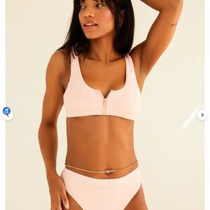 Pink Zip-Front Bikini Set